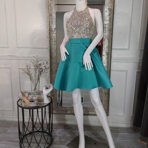 Aqua Short Cocktail Homecoming Formal Dress